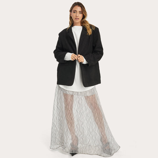 <span class="grassetto"> BLAZER </span> Oversize Scamosciato Nero